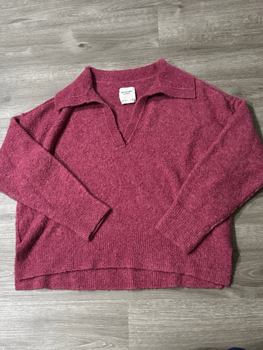 Abercrombie & Fitch Berry Pink Collared Sweater